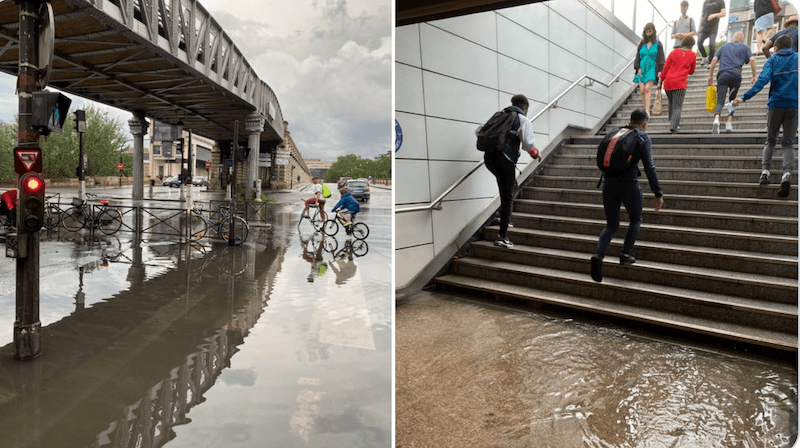 Fransa'nın Başkenti Paris'te Şiddetli Yağış Ve Fırtına Etkisi