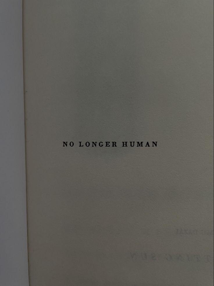 "No Longer Human" by Osamu Dazai