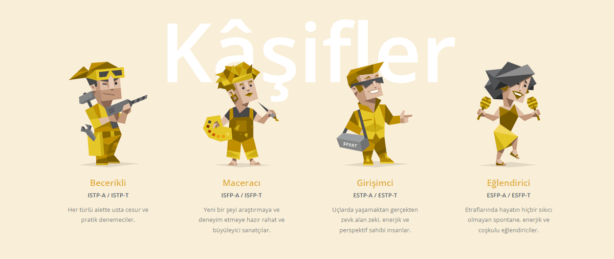 ISTP,ISFP,ESTP ve ESFP Kişilik Tiplerini Mutlu Edecek Meslekler