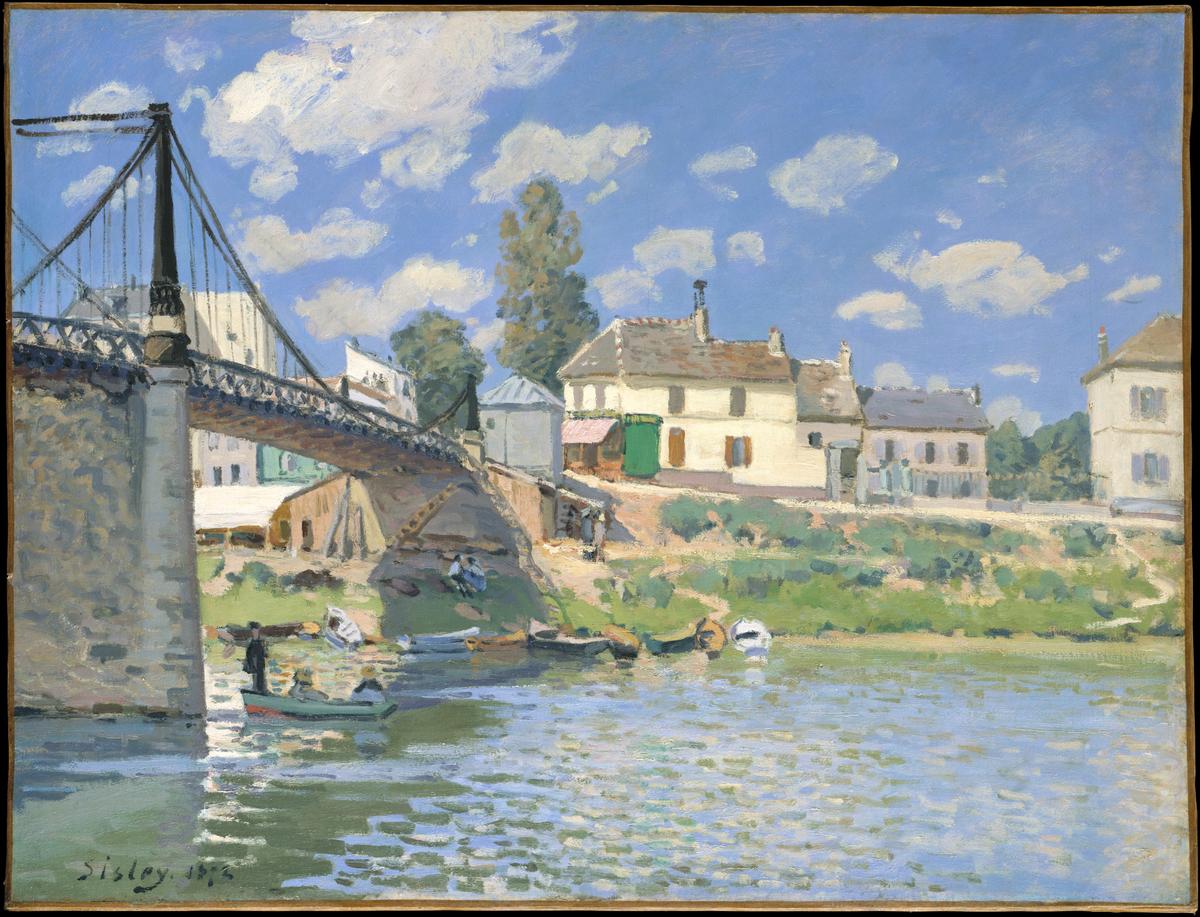 Bridge at Villeneuve-la-Garenne by Alfed Sisley