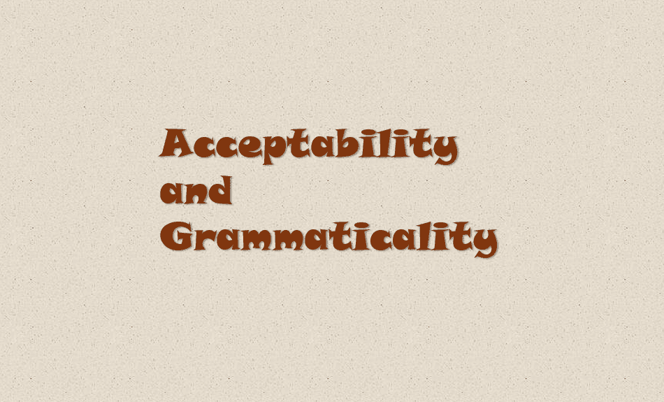 Kabuledilebilirlik ve Dilbilgisellik